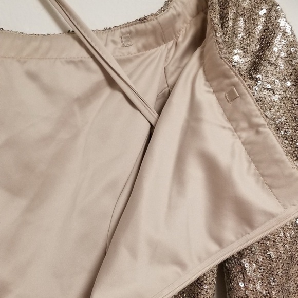 Antonio Melani Sabo Off The Shoulder Bell Sleeve Sequin Dress Champagne 4 NWT - Picture 8 of 16